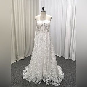 Bridal Wedding White Dress with train size 8